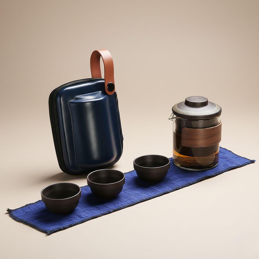Conjunto de Chá de Viagem em Argila Roxa Kung Fu