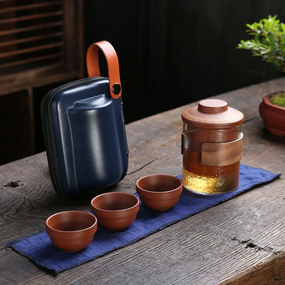 Conjunto de Chá de Viagem em Argila Roxa Kung Fu