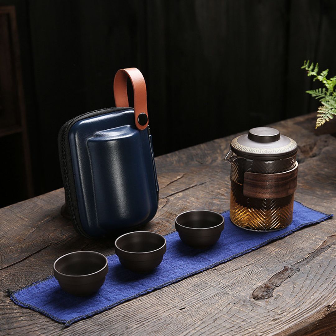 Conjunto de Chá de Viagem em Argila Roxa Kung Fu