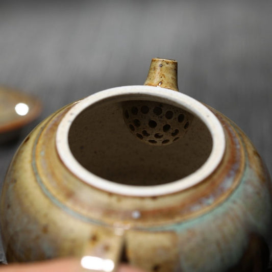 Bule Jingdezhen Artesanal Exclusivo com Acabamento Vitrificado de Cerâmica