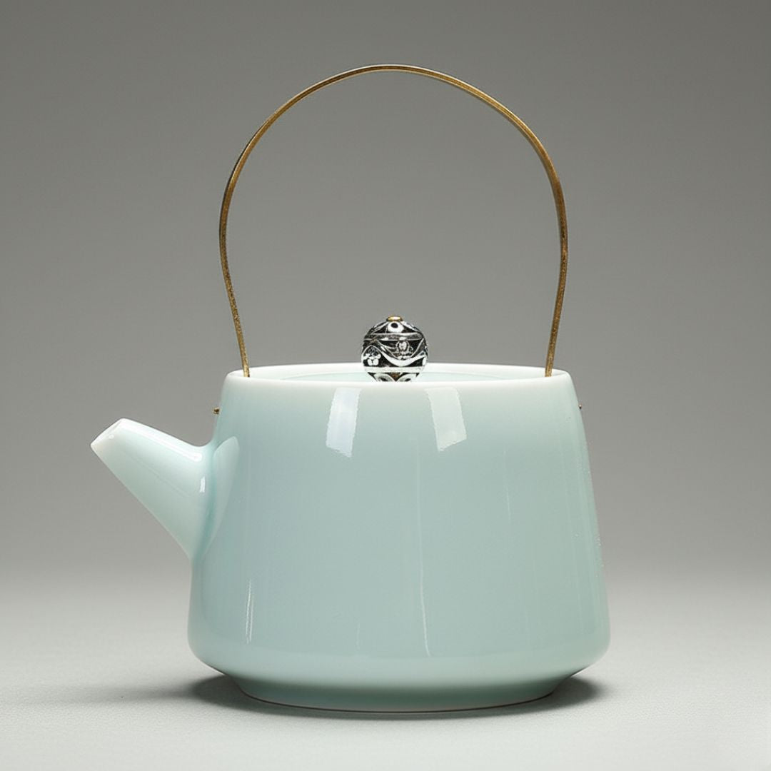 Bule Azure Celadon de Cerâmica