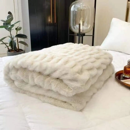 Manta Lena Bolha de Pelúcia de Fleece – Macio Suave para a Pele