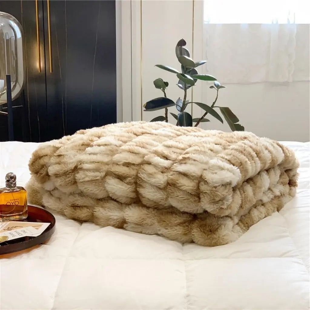 Manta Lena Bolha de Pelúcia de Fleece – Macio Suave para a Pele