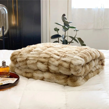 Manta Lena Bolha de Pelúcia de Fleece – Macio Suave para a Pele