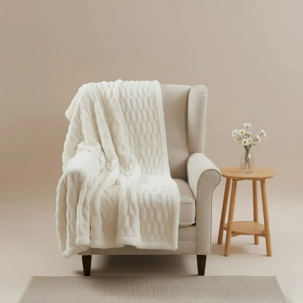 Manta Lena Bolha de Pelúcia de Fleece – Macio Suave para a Pele