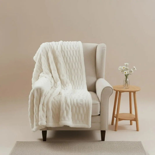 Manta Lena Bolha de Pelúcia de Fleece – Macio Suave para a Pele