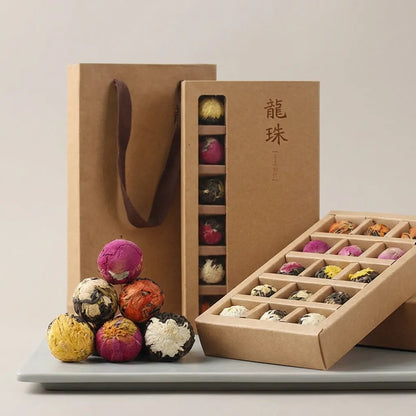 Bolas de Chá (18 Unidades) Flor que Desabrocha – Bola de Dragão Pu-erh de Chá