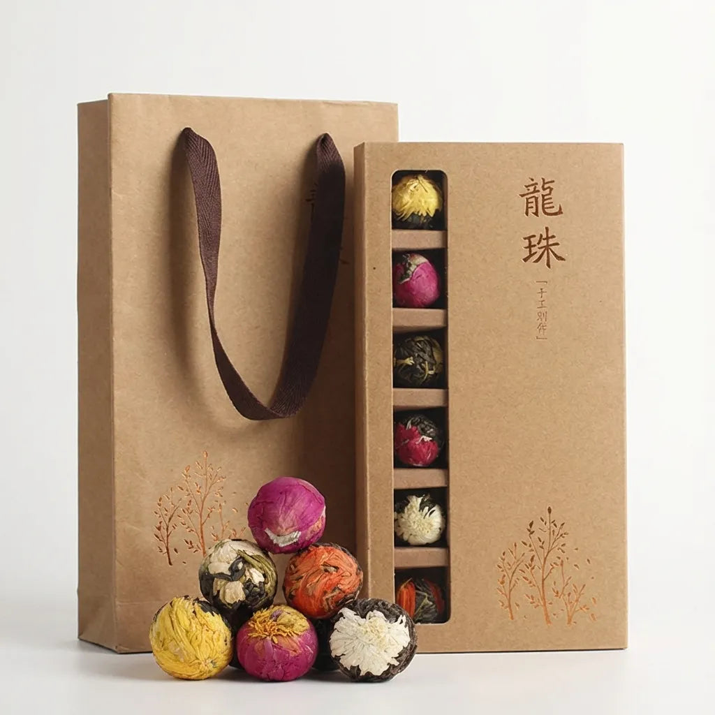 Bolas de Chá (18 Unidades) Flor que Desabrocha – Bola de Dragão Pu-erh de Chá