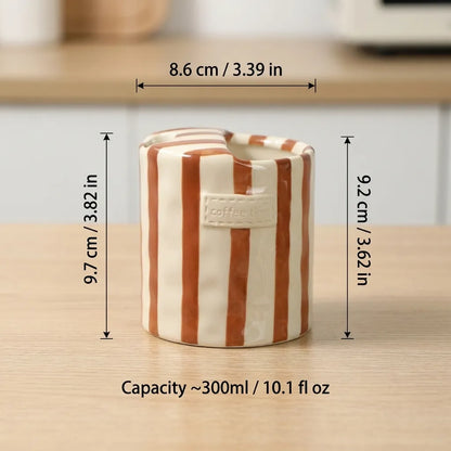 Caneca de Cerâmica Listrada Retrô